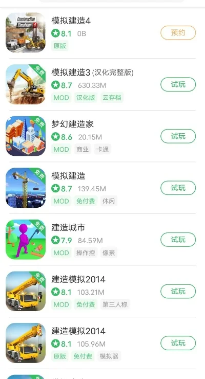 模拟建设2手游排行榜