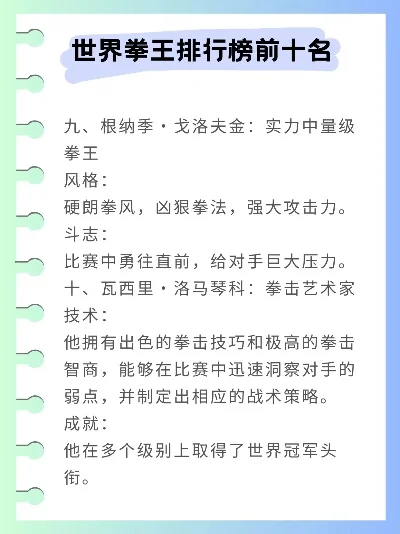 游戏拳王战斗力排行榜-拳王实力巅峰对决
