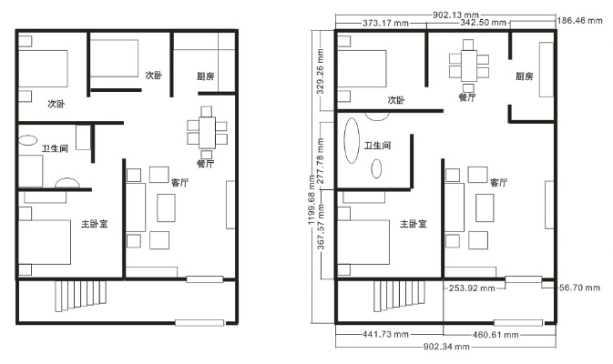 一百平方房屋设计图
