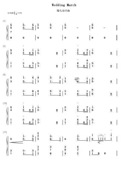 光遇婚礼进行曲简谱-光遇婚礼简谱解析