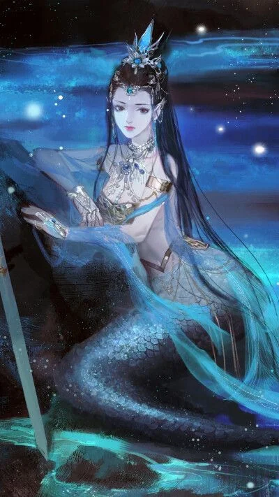 古风鲛人长生烛不熄,深海而居梦佳期。 鲛人长-鲛人烛火永长生