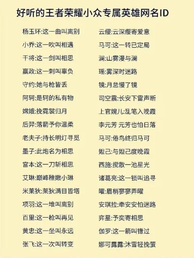 王者荣耀好听的网名-王者荣耀个性网名推荐